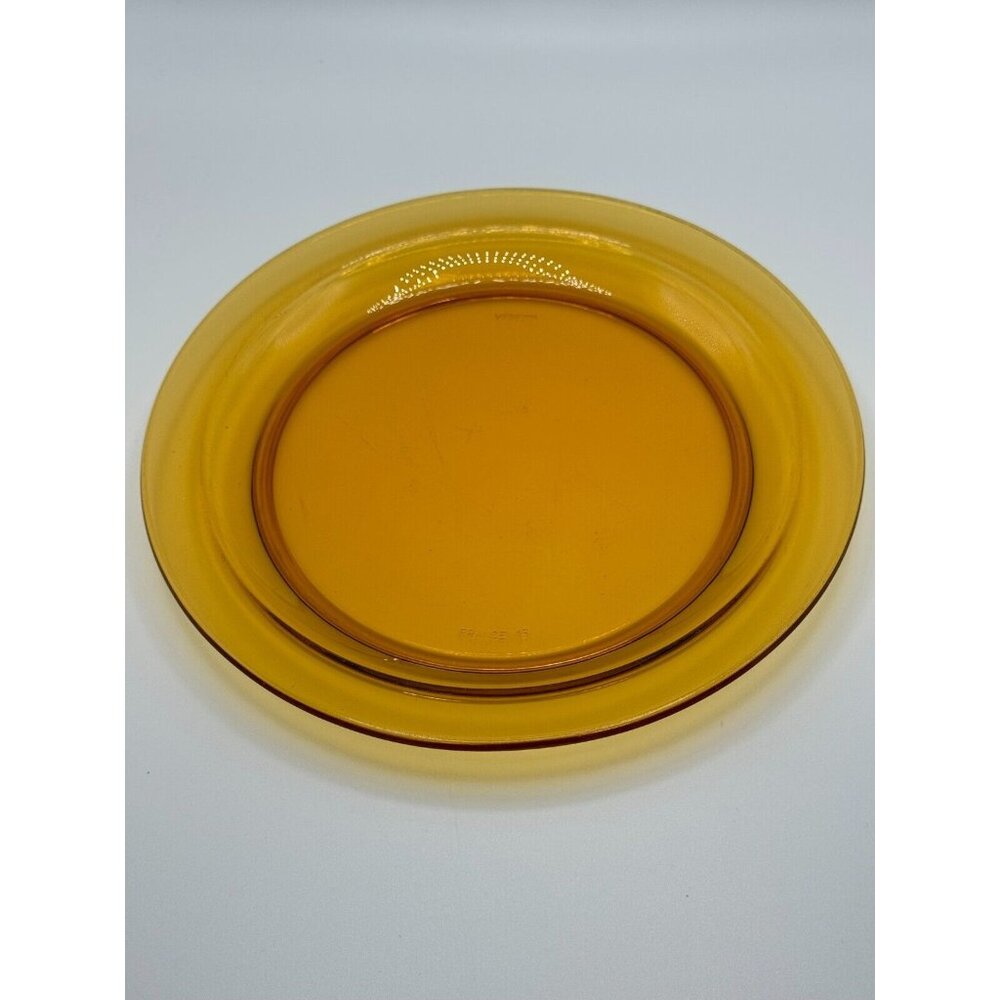 Vintage Duralex Vereco Made in France Amber Glass Salad Plate 7.5”